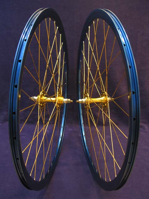 Custom Blue & Gold Single-Speed Wheelset